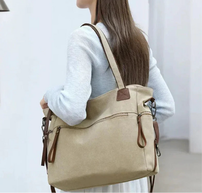 Retro Canvas Schultertasche Damen