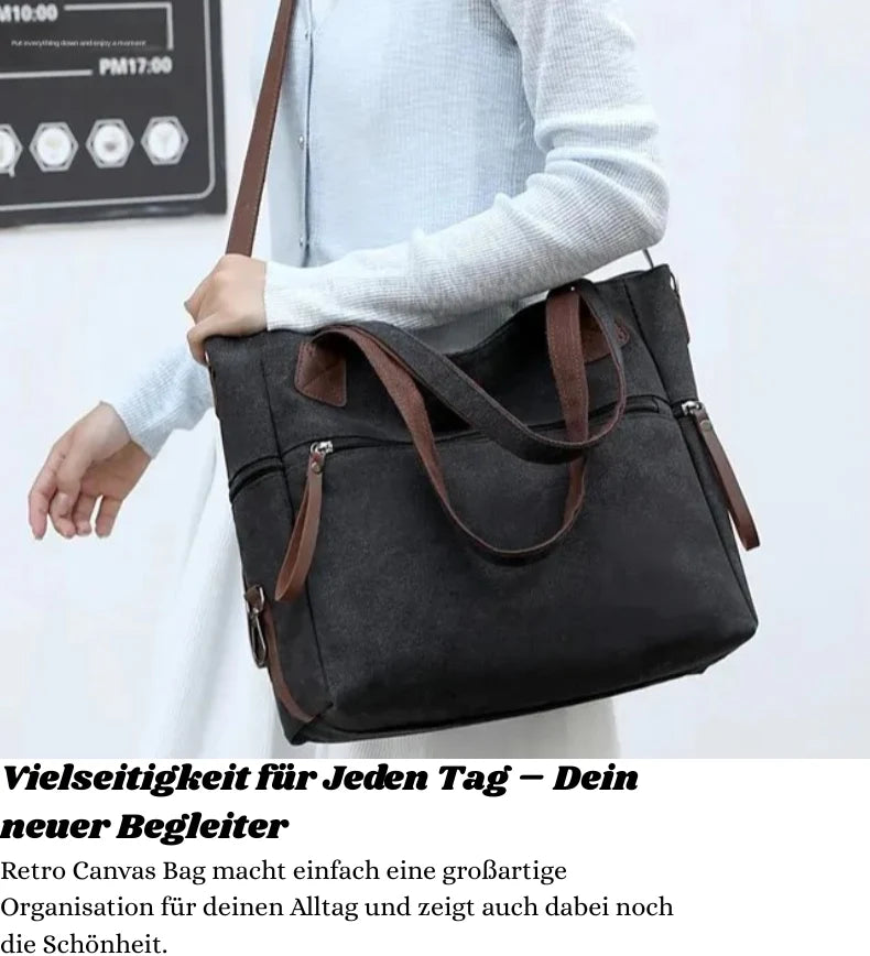 Retro Canvas Schultertasche Damen