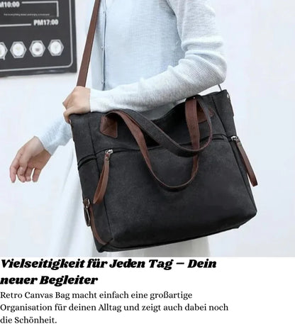 Retro Canvas Schultertasche Damen