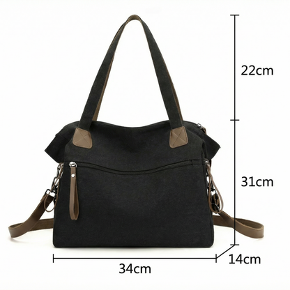 Retro Canvas Schultertasche Damen